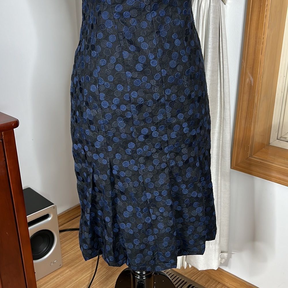Akris Punto Navy Blue Dotted Jaquard Dress size 4 - Picture 4 of 10